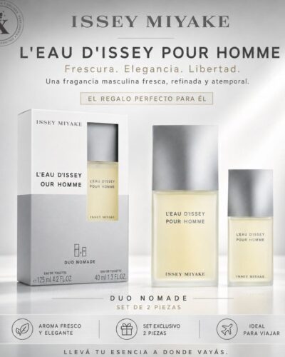 Estuche Issey Miyake Leau By Issey Pour Homme Hombre EDT 2pz Perfume 125ml / Perfume Mini 40ml