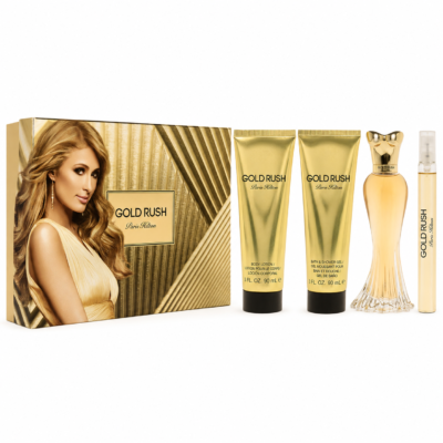 Estuche Paris Hilton Gold Rush Mujer 4PZ Perfume 100ml/Mini 10ml/Crema 90ml/ Shower Gel 90ml