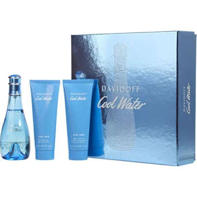 ESTUCHE COOL WATER DAMA 3 PIEZAS PERFUME 100ML + SHOWER GEL + CREMA PARA EL CUERPO