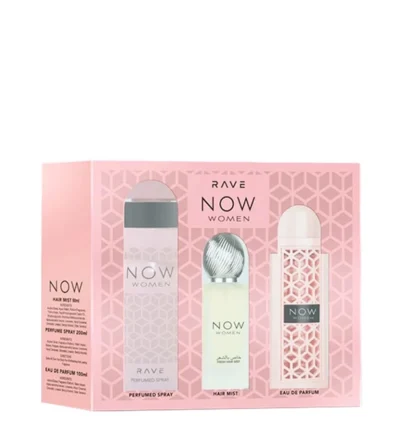 Estuche Rave Now Women 3 Piezas (Perfume En Spray, Hair Mist Y Perfume 100ml )