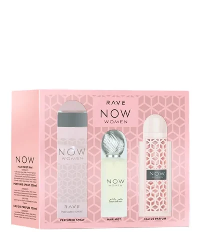 Estuche Rave Now Women 3 Piezas (Perfume En Spray, Hair Mist Y Perfume 100ml )