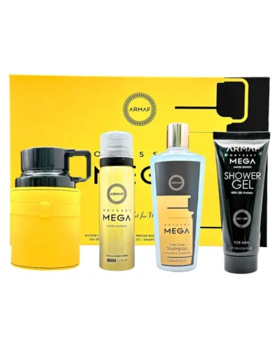 Estuche Armaf Odyssey Mega Hombre 4Pz Perfume 100ml/Shower Gel 100ml /Body Spray 50ml /Shampoo 250ml