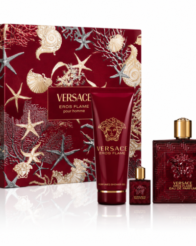ESTUCHE VERSACE EROS FLAME 3 PIEZAS PERFUME + MINI + SHOWER GEL
