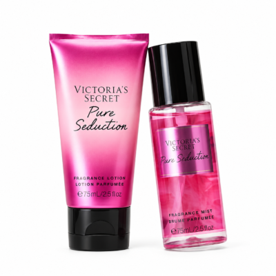 Estuche Victoria Secret Pure Seduction Mujer 2Pz Splash Mist 75ml / Body Lotion 75ml