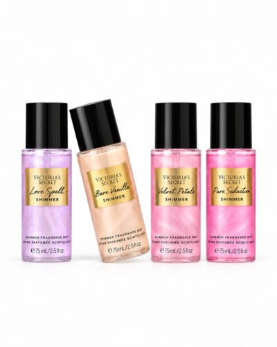 Estuche Victoria Secret Miniatura Shimmer Splash Mist Mujer 4Pz Love Spell 75ml / Pure Seduction 75ml / Bare Vainilla 75ml / Velvet Petals 75ml