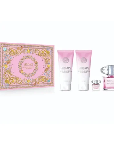 Estuche Versace Bright Crystal 4 PZ CREMA + PERFUME + SHOWER GEL + MINI