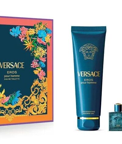 Estuche Versace Eros Hombre EDT 3PZ Perfume 100ml + Mini 15ml + Shower Gel