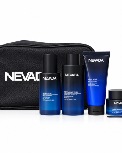 Estuche Nevada Hombre 4Pz Jabon Facial / Exfoliante facial / Tonico despues de afeitar / Crema Hidratante