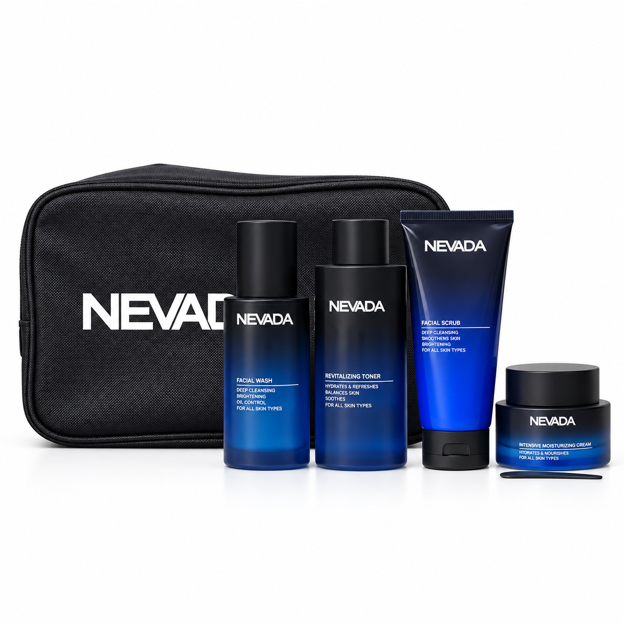 Estuche Nevada Hombre 4Pz Jabon Facial / Exfoliante facial / Tonico despues de afeitar / Crema Hidratante - Imagen 1