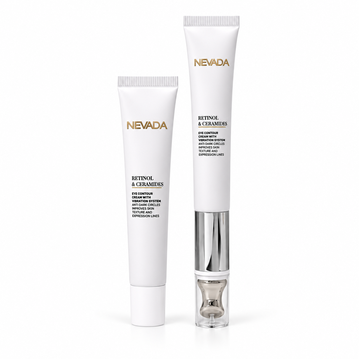ESTUCHE NEVADA CONTORNO DE OJOS ANTI-ENVEJECIMIENTO 3Pz RETINOL Y CERAMIDAS / CREMA PARA CONTORNO DE OJOS / APLICADOR VIBRATORIO - Imagen 1