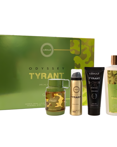Estuche Armaf Odyssey Tyrant Hombre  EDP 4 pz Gel de baño 100ml/Spray 50ml/Perfume 100ml/Shampoo 250ml