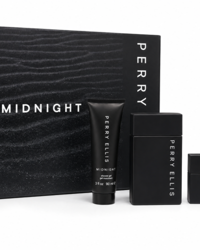 Estuche Perry ellis Midnight Hombre 4pz Perfume 100ml + Mini 7,5 ml + Shower Gel + Desodorante