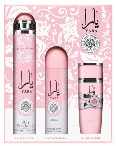 Estuche Lataffa Yara Mujer 3Pz Perfume 100ml + Aerosol + Hair Fresh