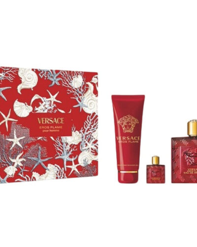 Estuche Versace Eros Flame Hombre 3Pz Perfume + Mini + Shower Gel