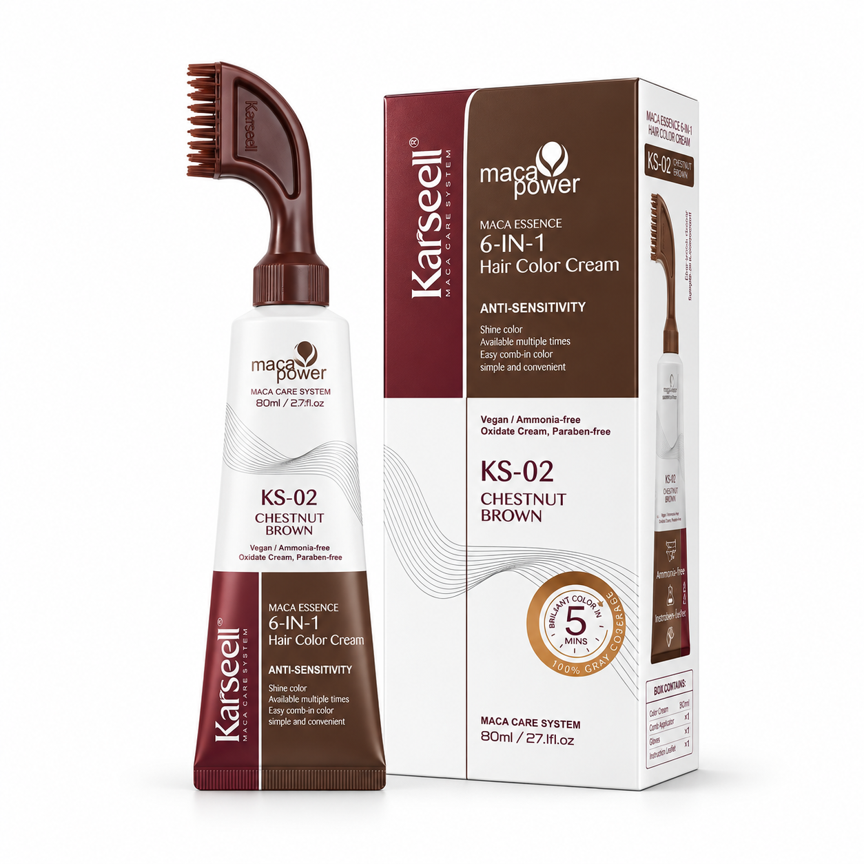 KARSEELL MACA ESSENCE POWER CHESTNUT BROWN 80ML - Imagen 1